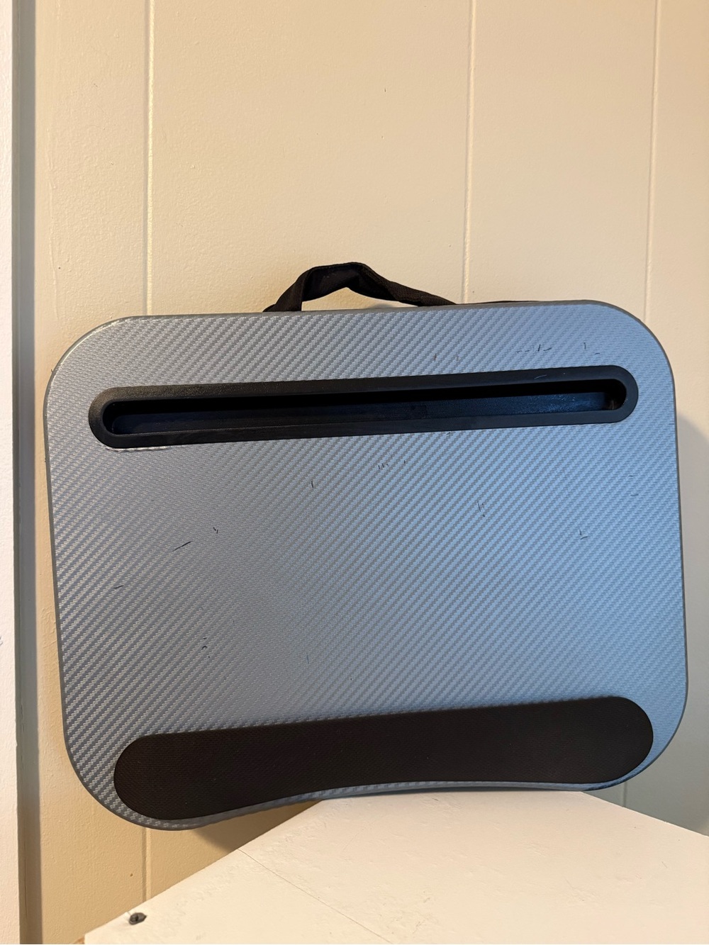 Portable Gray Tablet Lap Stand with Handle and Wrist Rest